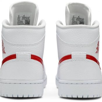 Air Jordan 1 Mid 'White University Red' BQ6472-106