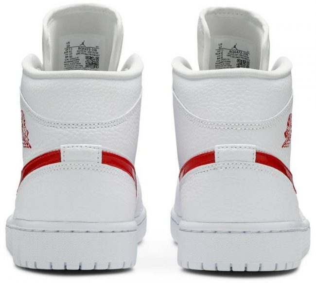 Air Jordan 1 Mid 'White University Red' BQ6472-106