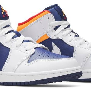 Air Jordan 1 Mid GS 'White Deep Royal Blue' 554725-131