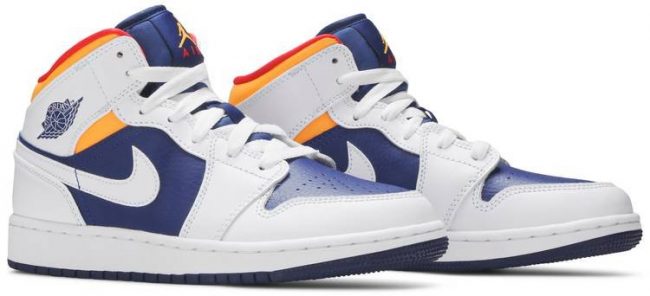 Air Jordan 1 Mid GS 'White Deep Royal Blue' 554725-131