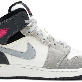 Air Jordan 1 Mid 'White Grey Hyper Pink' 555112-117