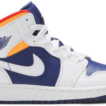 Air Jordan 1 Mid GS 'White Deep Royal Blue' 554725-131