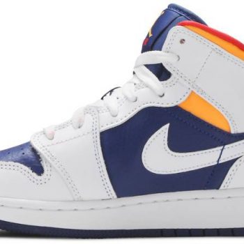 Air Jordan 1 Mid GS 'White Deep Royal Blue' 554725-131